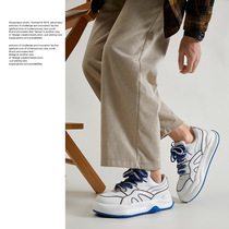 ins summer tide shoes Klein blue genuine leather breathable thick bottom heightening small white shoes Korean version 100 hitch casual Agan shoes