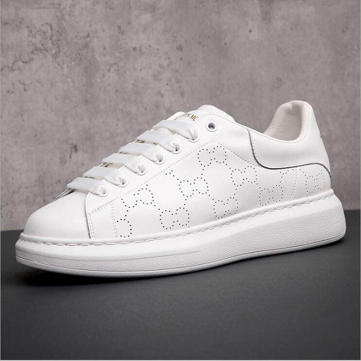 Star Same-size Mckun Small White Shoes Men Genuine Leather Thick Bottom Heightening Mckuntide Shoes Han Edition 100 Hitch Breathable Casual Board Shoes