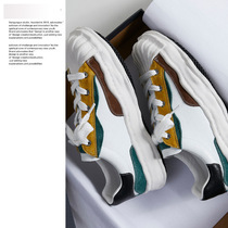 ins Han version Trend 100 Lap Dissolution Shoes Casual Couple Shoes Heightening Genuine Leather Shell Head Retro Breathable Little White Shoes