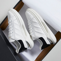 2022 Summer new McKon coals genuine leather 100 Lap Breathable Little White Shoes Mens Thick Bottom Heightening Bread Air Cushion Shoes