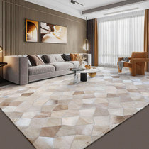 Cowhide stitching carpet Living room American light luxury coffee table mat room household modern simple bedroom bedside carpet customization