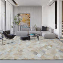  Imported geometric cowhide stitching carpet Household Nordic living room sofa coffee table mat Bedroom bedside blanket light luxury customization