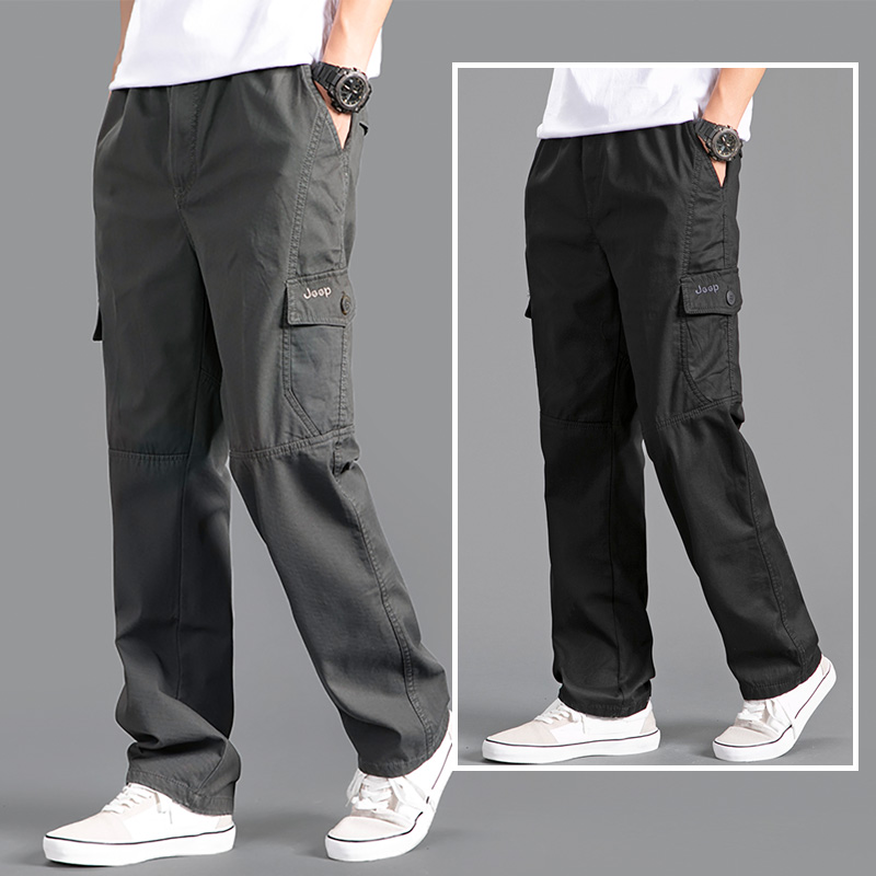 Counter autumn overalls men's loose straight casual pants cotton large size men's pants new sweatpants men's pants
