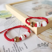 Baby breast milk souvenir diy production material package fetal hair bracelet umbilical cord fetal hair 999 sterling silver zodiac rat and cow