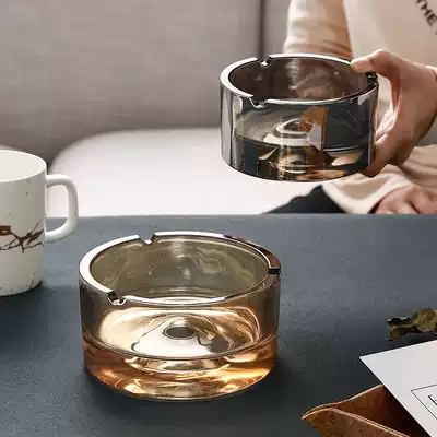 European luxury crystal glass ashtray high-end creative fashion ashtray office living room decoration large