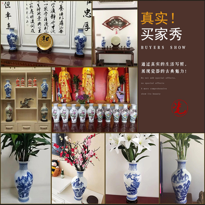 Jingdezhen ceramics large new Chinese blue and white porcelain vases, flower arrangement home sitting room decoration TV ark, furnishing articles