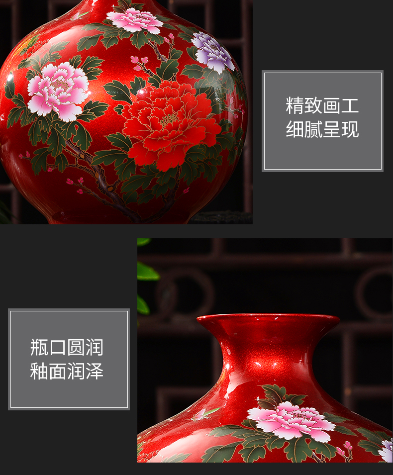 Jingdezhen ceramics glaze crystal flower vase living room TV ark, furnishing articles of the new Chinese style household wine accessories