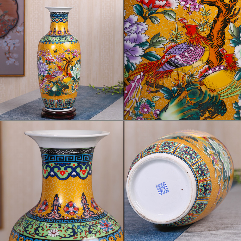 Jingdezhen ceramics flower vase sitting room place, household act the role ofing is tasted crafts porcelain flowers, contracted and I
