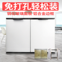 Cabinet door panel customized tempered glass crystal steel door custom kitchen stove self-installed kitchen framed door custom-made