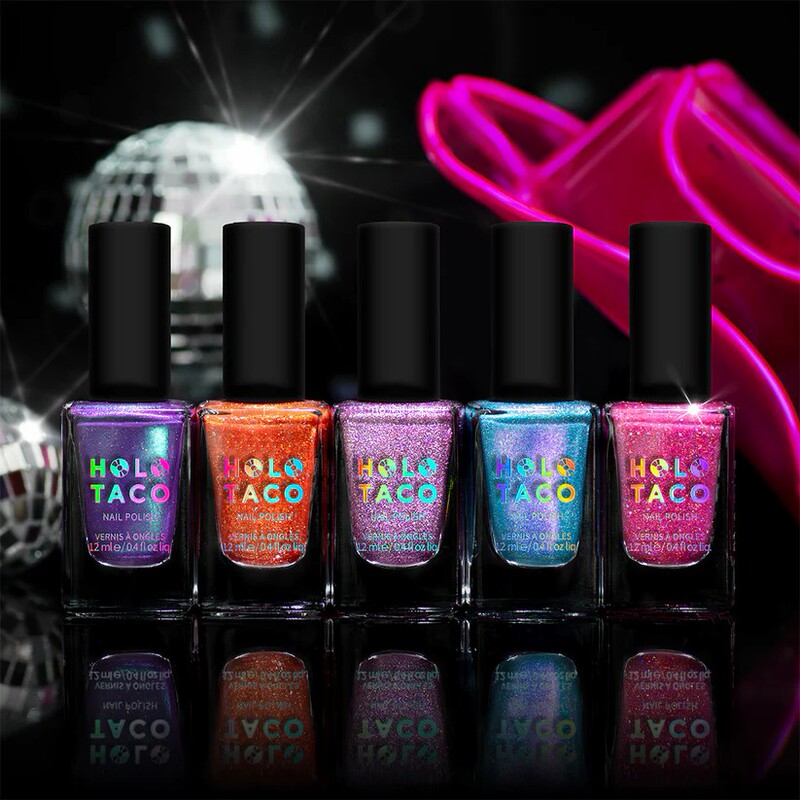 American Holo Taco Nail Polish Set Limited Edition Disco Cowboy Holographic Rainbow Glitter Sequins