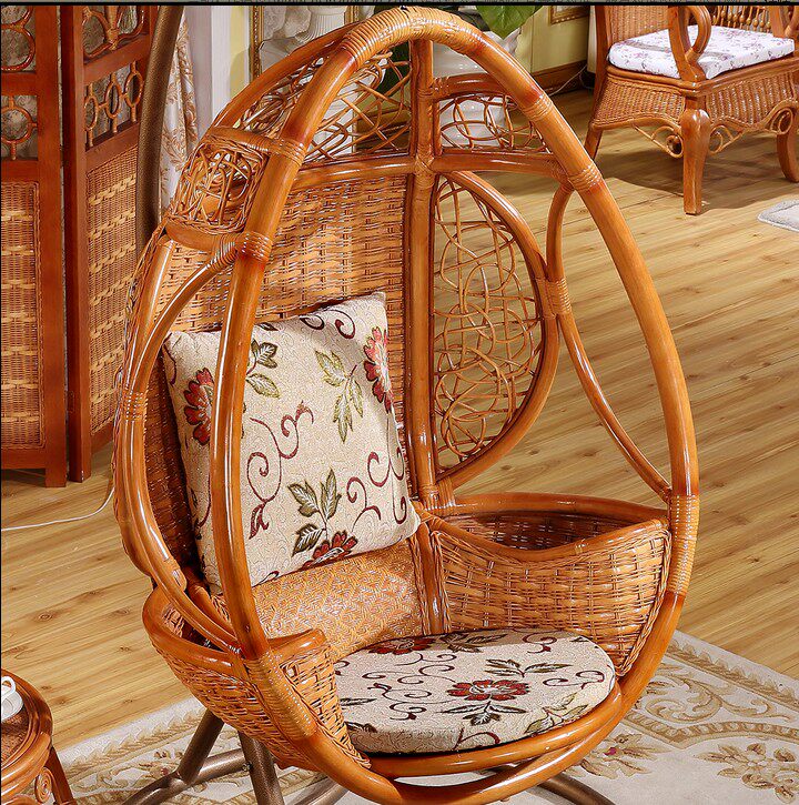 Real rattan hanging basket balcony lazy hanging chair rocking chair swing reclining chair sofa chair rattan chair leisure chair