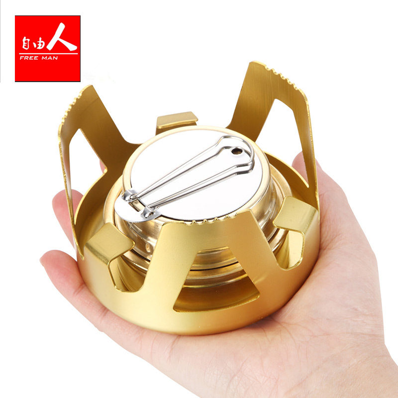 Outdoor portable boiled tea alcohol stove windproof burning with wild cooking camp solid stove Ethanol Survival Simple Field Furnace