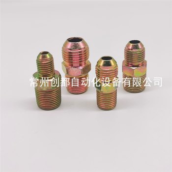 液压接头碳钢高压直通英制转美制双外丝镀锌大小头转换7/16美9/16