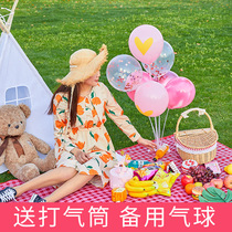 Picnic balloon aluminum film table floating bracket wedding anniversary childrens birthday wedding shop decoration scene layout