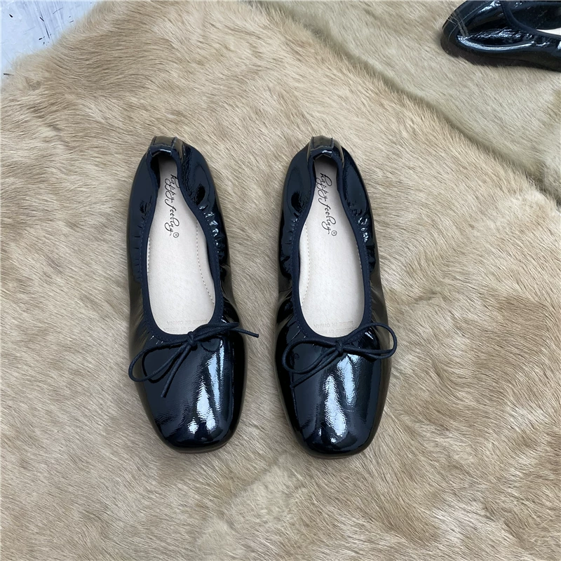 2024 весна Новые красные балетные туфли Bowle Shoes Бабушкиные туфли супер мягкие одинарные туфли женские ретро тихоокеанские красные туфли