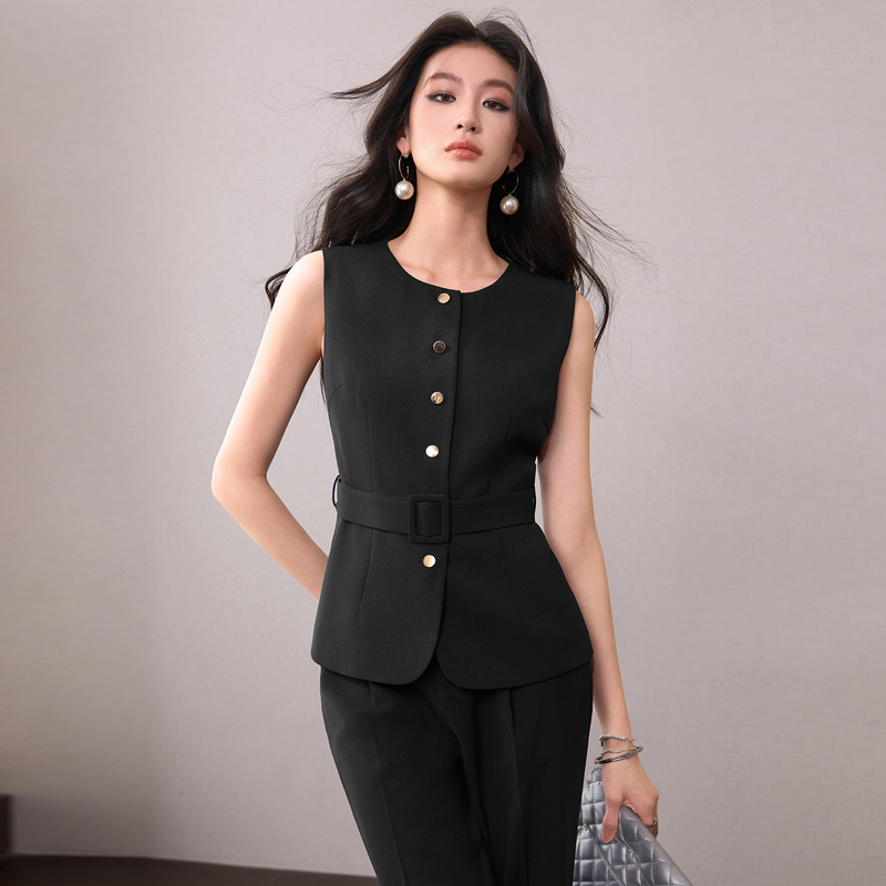 Professional Sleeveless Suit Vest and Pants Set for Petite Women, New Spring and Summer Casual Fashion, Elegant Professional Formal Vest