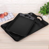 Zhou Ximen plastic with handle tray rectangular plate European dinner plate tea plate imitation wood grain non-slip guest room plate