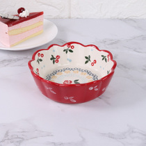 Zhou Xima ceramic Cherry Bowl small bowl salad bowl baked rice bowl cute live Net red small Bowl home creative tableware