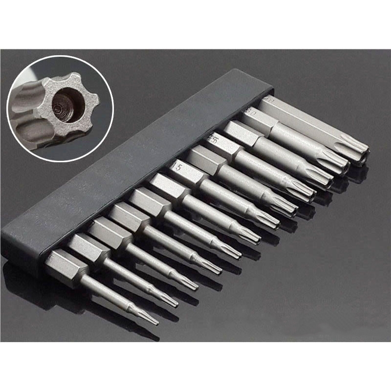 Magnetic plum hollow batch head electric air batch screwdriver head set import S2 material 1 4 hexagonal handle