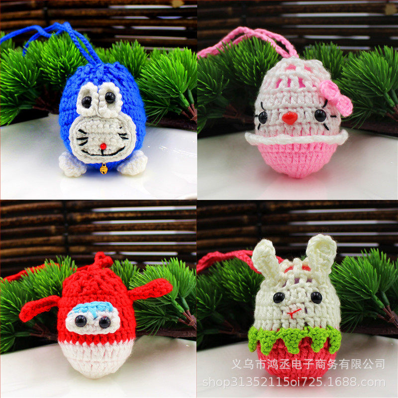 Small Egg Bag Pocket Egg Network Upright Summer End Afternoon Nursery School Children Knit Egg Bag Handwoven Wool Thread Hanging Neck