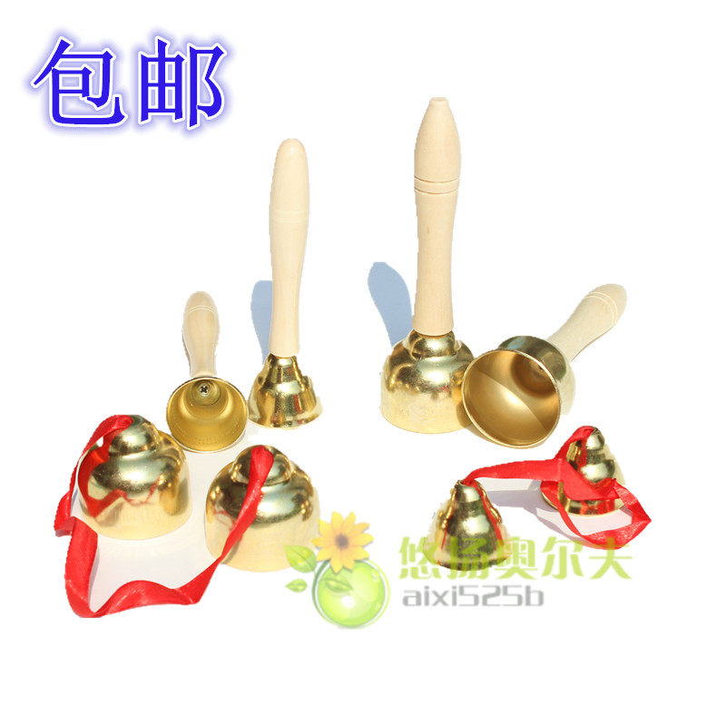 Orff musical instrument copper touch bell children hit the handle size combination touch the bell with stick music teaching aids early education