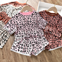 Girls Summer New Fashion Set Han - Edition Small Sleeve Short Short Short Bao WEN Girls Two - piece Tide Kids Clothes