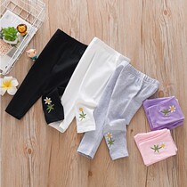 Girls wear skinny pants outside summer girl five - pants childrens gas pants summer dress white black