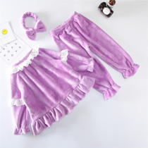 Girl Sleeping Dress Long Sleeping Girl Princess Spring and Autumn Winter Dress Mother and Child Clothing Small Child Old Middle Old