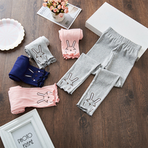 Girls punching trousers in spring autumn thin mode for children in summer cotton girls spring black childrens pants