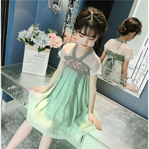 Childrens Net Red Shush Spring and Autumn Fairy Dress Short Sleeve Girl Chinese Fashion Princess Dress