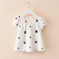 Childrens Summer Dress White Shirt Children Han Edition Short Sleeve Shirt Girl New Cotton Woman Doll