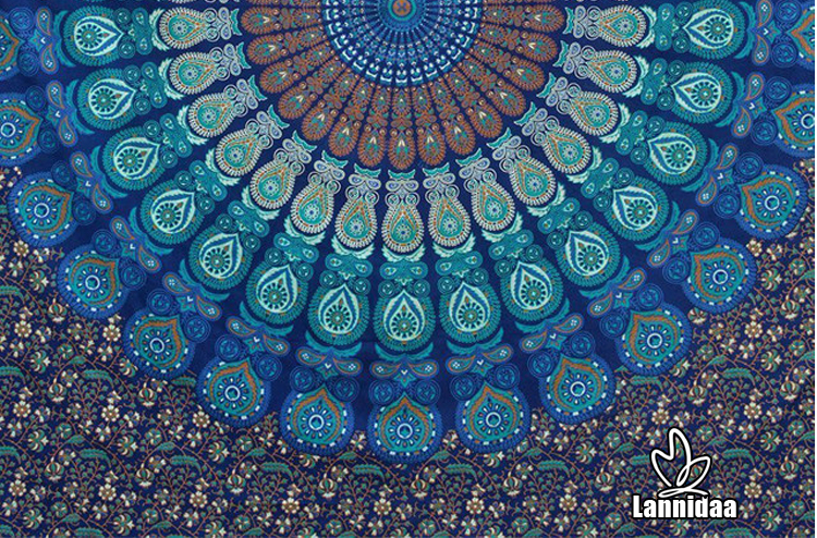 Tấm thảm trải sàn bằng vải bông mandala thảm treo tường 2m