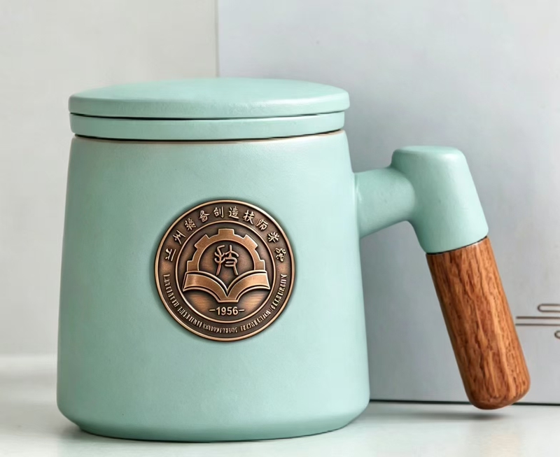 Cultural and Creative Mugs with Custom Logo Engraving, School Emblem, Graduation Commemorative Gifts, Ceramic Water Cups, Souvenirs