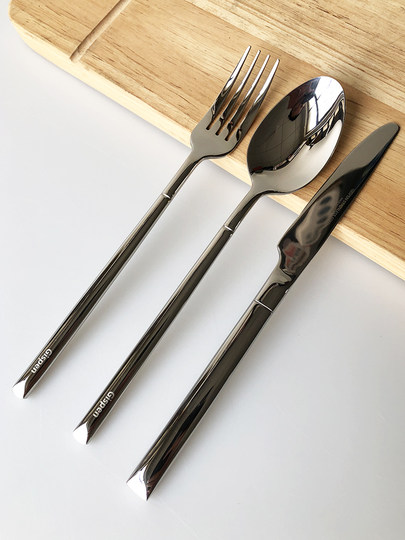XMAN+ stocks Western knife, fork and spoon set 304 stainless steel high-end three-piece set household steak tableware with slight defects
