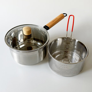 Xman+ Stock Deep Fryer with Frying Basket, Small Size with Soup Pot, Cooking Pot, Water Draining and Oil Draining Pot, 304 Stainless Steel