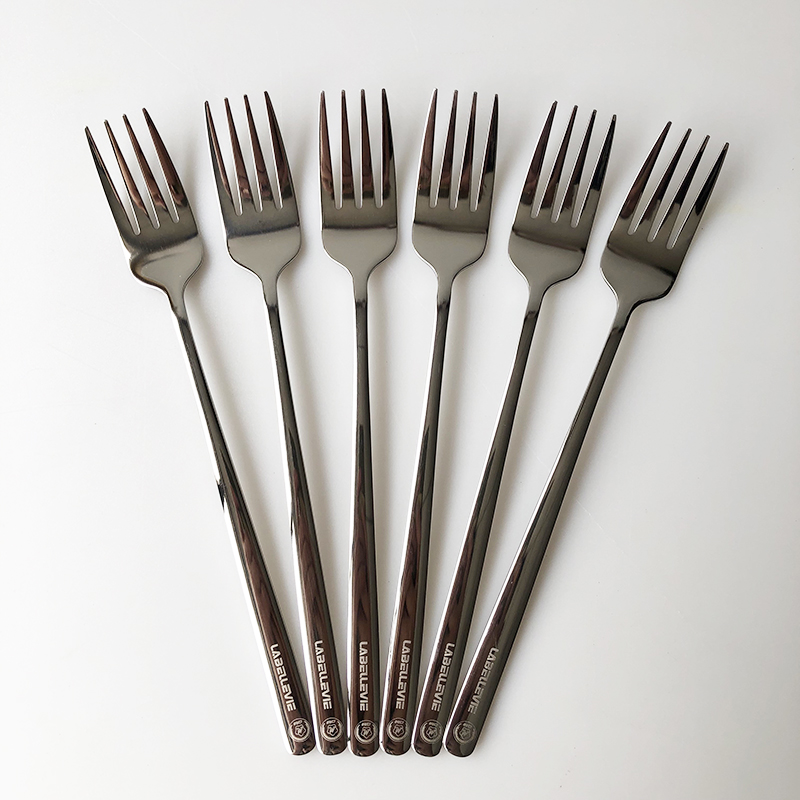 XMAN+ ストック 304 ステンレスフォーク 家庭用 子供用 小さなフォーク ロングハンドル 学生用 サラダフォーク デザートフォーク