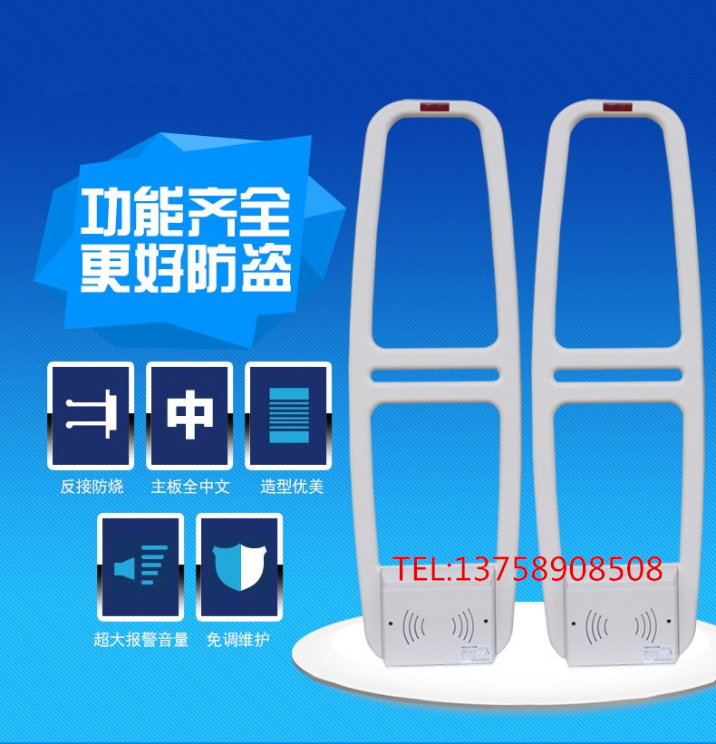 58K acoustic magnetic clothing security door supermarket burglar access control system clothing burglar alarm acrylic alarm equipment 