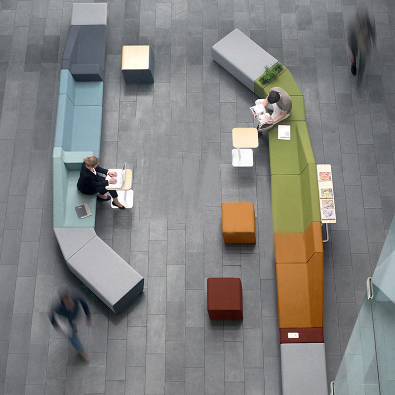 Office Creative Splicing Sofa Reading Area Training Institution Negotiation Shopping Mall Lobby Reception Leisure Sofa