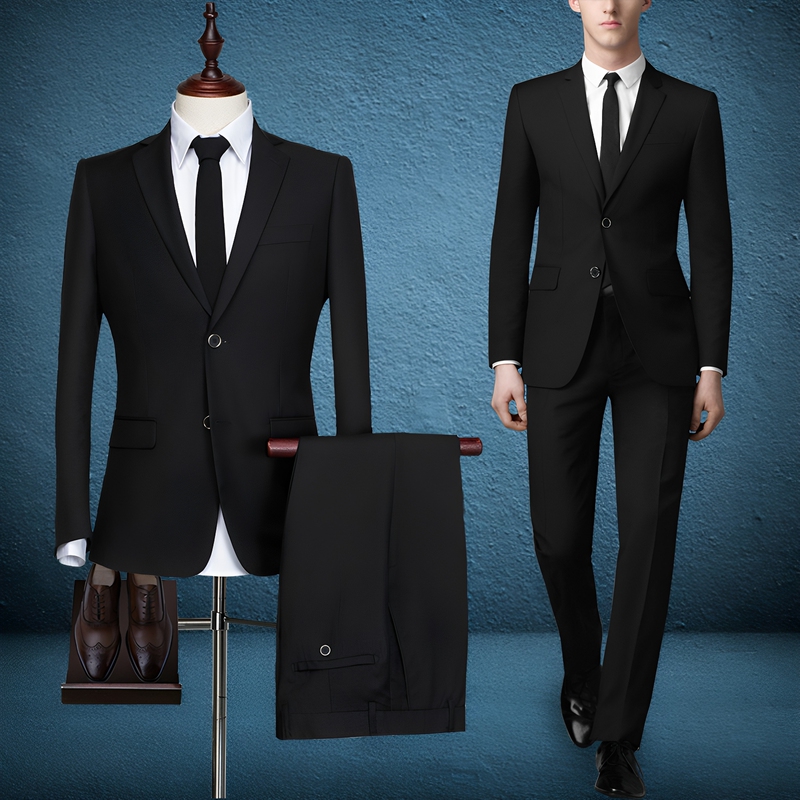 Men's Slim-Fit Business Suit Jacket, Formal Wear for College Students, High-End Professional Blazer, Graduation Season, Job Interview, Autumn