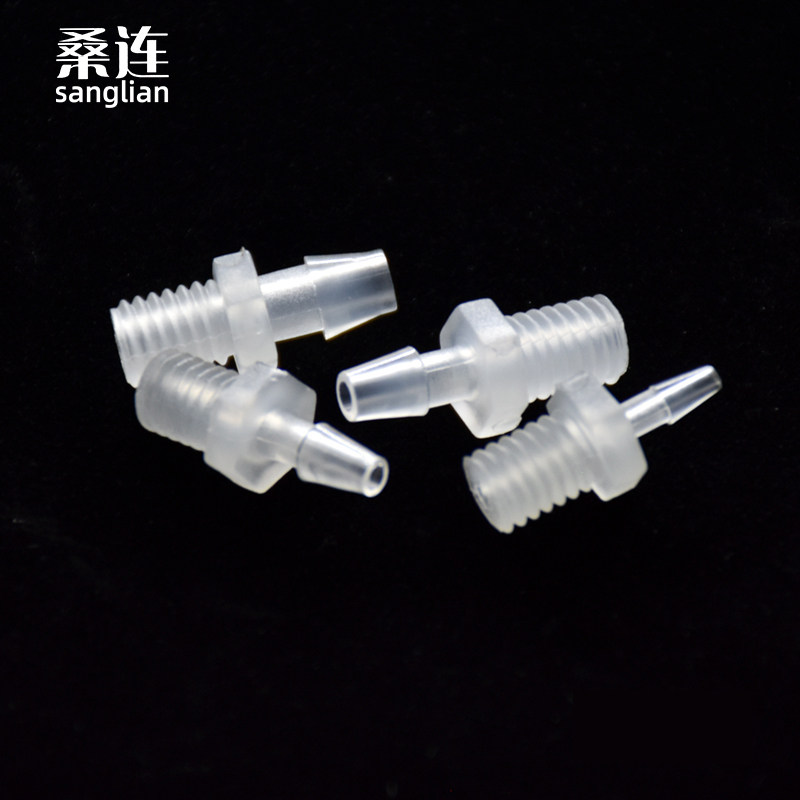 M3-M6公制外螺纹直通微型塑料胶管道接头二通连接件接插件1.6-6mm