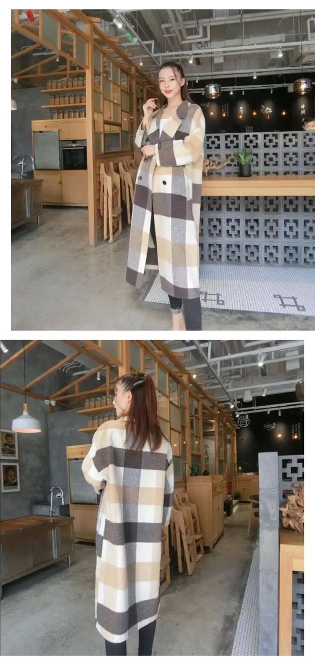 Áo khoác len cao cấp kẻ sọc cao cấp Senmei mới của Kiki dành cho nữ áo khoác mùa đông nữ