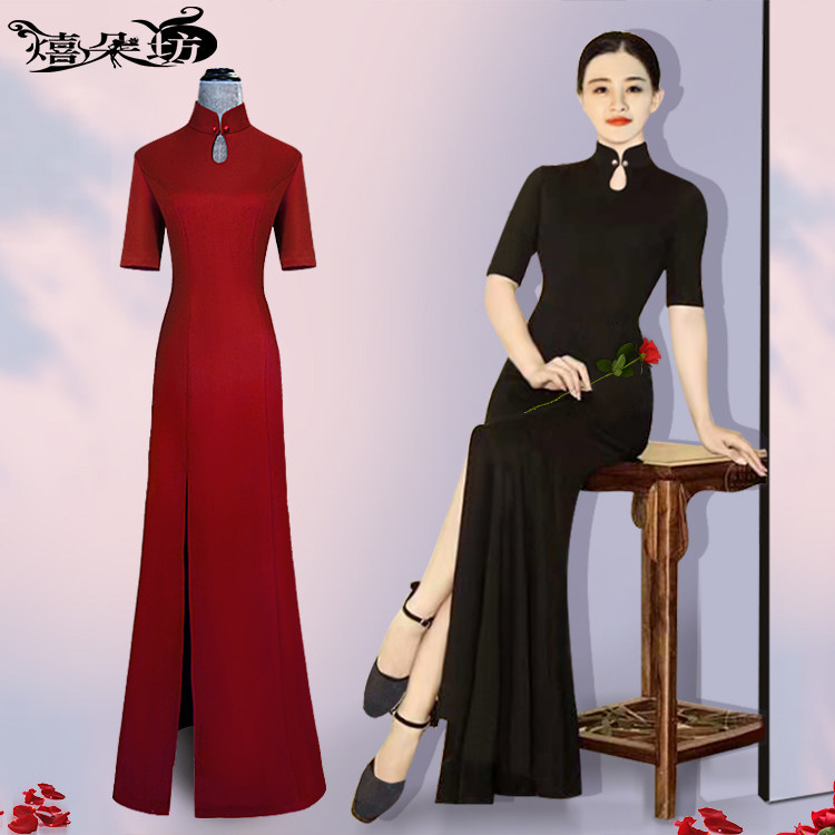 Xiduofang socialite body gift instrument new long dress dress cheongsam creative women's custom J269