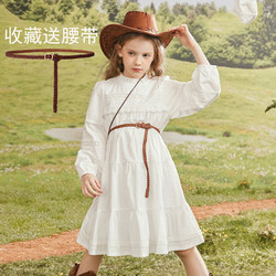 Girls' Dresses, Autumn Dresses, 2025 Autumn New Style Lace Fashionable Princess Dresses, Medium and Large Kidsren's Long Dresses, Spring and Autumn Dresses