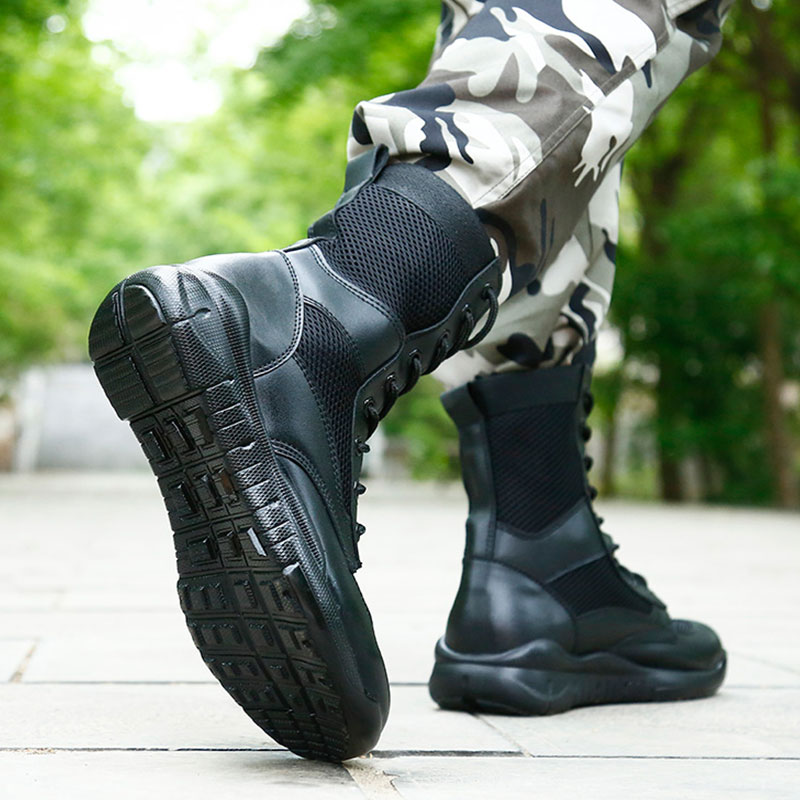 Ultra Light Cqb Combat Training Boots Men's Summer Ultra Light Breathable Female Special Soldiers Shock Absorbing Mesh High Barrel New Security Shoes