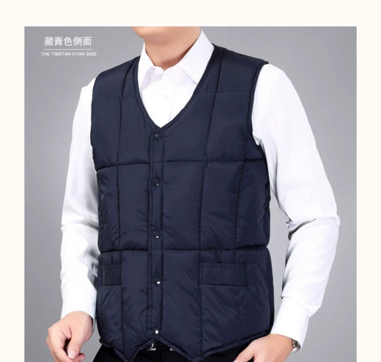 2018 trung niên xuống vest nam xuống vest ấm đồ lót cha tải kích thước lớn vest mỏng cotton phù hợp áo ba lỗ nam form rộng