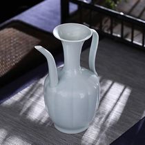 Imitation Song Dynasty tea trumpet Yingqing hand-held pot Soup bottle tea jug Song Dynasty tea bucket tea competition training practice props