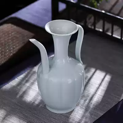 Imitation Song tea small shadow green hand pot soup bottle tea wine bottle Song Dynasty tea competition training practice props