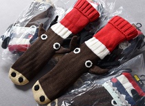 British single giant warm lambskin thickened mute non-slip Christmas Elk floor socks Mens and womens couple socks 0 28