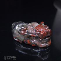 Natural jade Pixiu jade pendant chicken blood stone Guilin chicken blood jade lucky Pixiu Pichu transporter Feng Shui to avoid evil 2779
