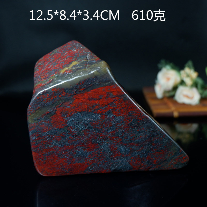 桂林鶏血翡翠原石小装飾品研磨石鶏血石天然形状鶏血石風水4826